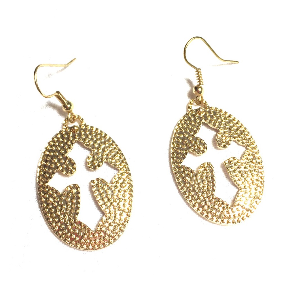 NWOT Cut out cross dangle earrings